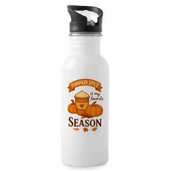 Pumpkin Spice ist meine Lieblingsjahreszeit - Trinkflasche mit integriertem Trinkhalm - Weiß - Rechts