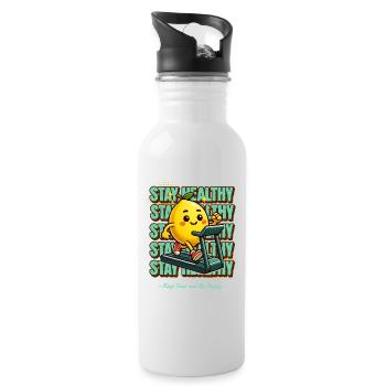 Limonade Lemonade Zitronen Design Stay Healthy - Water bottle with straw - white - Right
