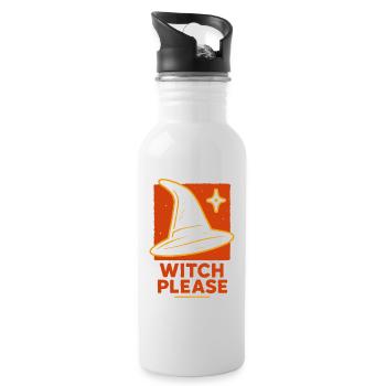 Hexe bitte Halloween Kostüm Lustiger Spruch - Trinkflasche mit integriertem Trinkhalm - Weiß - Rechts