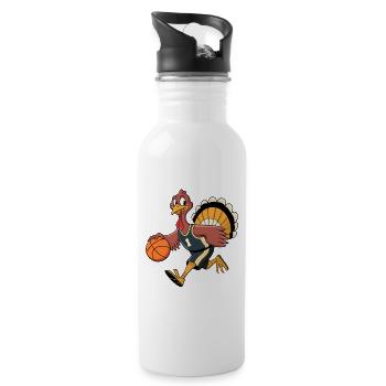 Thanksgiving Türkei Basketball spielen - Trinkflasche mit integriertem Trinkhalm - Weiß - Rechts