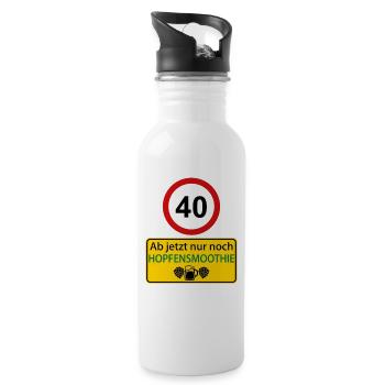 40 Ab jetzt nur noch Hopfensmoothie - Trinkflasche mit integriertem Trinkhalm - Weiß - Rechts