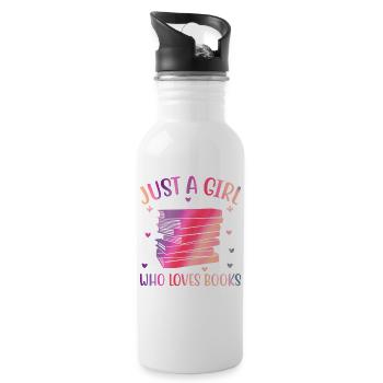 Just a girl who loves books - Water bottle with straw - white - Right