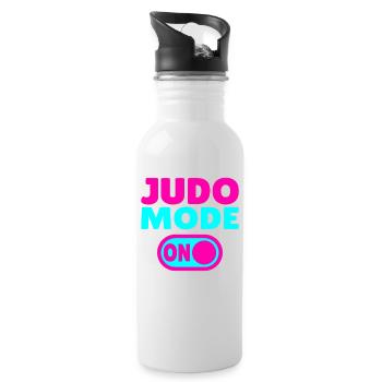 Judo Mode ON – Stärke, Disziplin & Kampfgeist - Trinkflasche mit integriertem Trinkhalm - Weiß - Rechts