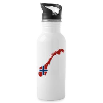 Norvège Vacances Nature Cadeau - Gourde avec paille intégrée - blanc - Droite