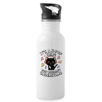 K-Pop Thing Funny Korea Music Anime - Water bottle with straw - white - Right