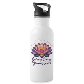 Guiding Energy Spiritual Lotus Reiki - Water bottle with straw - white - Right