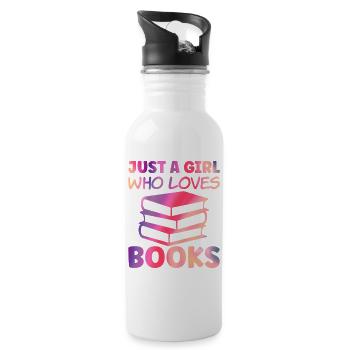 Juste une fille qui aime les livres - Gourde avec paille intégrée - blanc - Droite