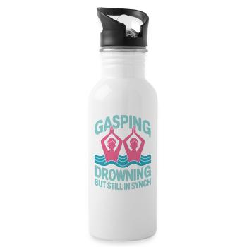 Synchronschwimmen Kunstschwimmen Wassersport - Trinkflasche mit integriertem Trinkhalm - Weiß - Rechts