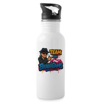 Team des Brautigams Graffiti - Trinkflasche mit integriertem Trinkhalm - Weiß - Rechts