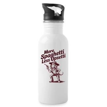 More spaghetti, less upsetti - Water bottle with straw - white - Right