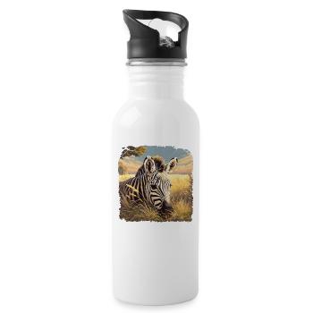 Zebras Zebra - Water bottle with straw - white - Right
