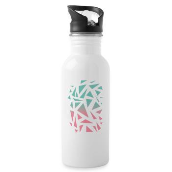 Motif triangulaire - Turquoise Pink - Gourde avec paille intégrée - blanc - Droite