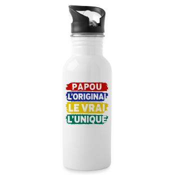 Papou l’original le vrai l’unique - Gourde avec paille intégrée - blanc - Droite