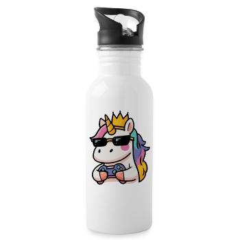 Pari de licorne - Gourde avec paille intégrée - blanc - Droite