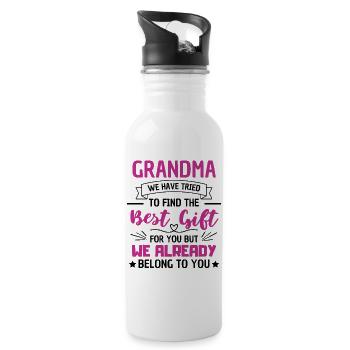Süße Oma Sagt Großmutter Liebe - Trinkflasche mit integriertem Trinkhalm - Weiß - Rechts