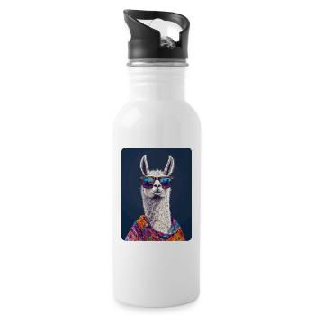 lama - Gourde avec paille intégrée - blanc - Droite