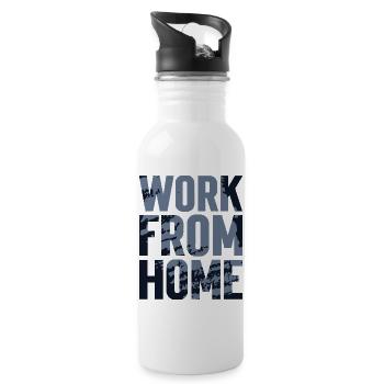 Arbeiten von zu Hause aus Texturiert - Trinkflasche mit integriertem Trinkhalm - Weiß - Rechts