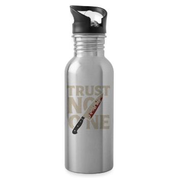 Ne faites confiance à personne - Chemise de fan de True Crime avec couteau - Gourde avec paille intégrée - argent clair - Droite