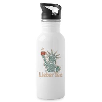 Lieber Tee Liberty Design - Trinkflasche mit integriertem Trinkhalm - Weiß - Rechts