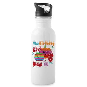 The Birthday Girl Pop It-6 - Water bottle with straw - white - Right