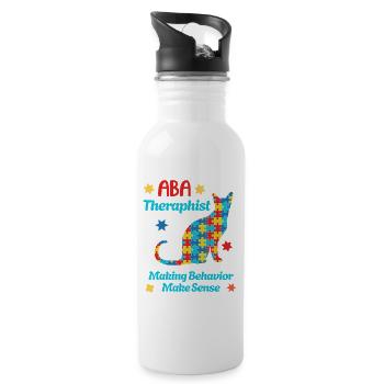 Autism Team: Strong Together - Water bottle with straw - white - Right