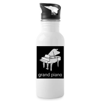 Grande silhouette de piano - Gourde avec paille intégrée - blanc - Droite
