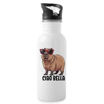 Ciao Bella - Trinkflasche mit integriertem Trinkhalm - Weiß - Rechts