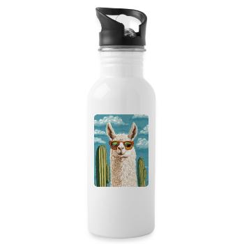 lama - Gourde avec paille intégrée - blanc - Droite