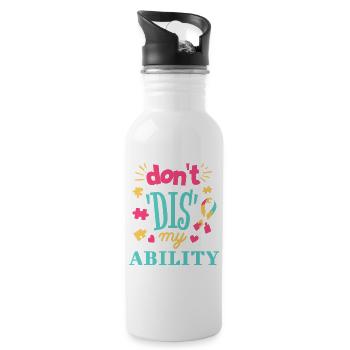 Acceptance instead of prejudice - Water bottle with straw - white - Right