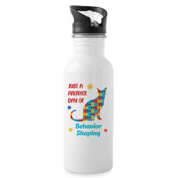 Be Kind – Autism Awareness - Water bottle with straw - white - Right