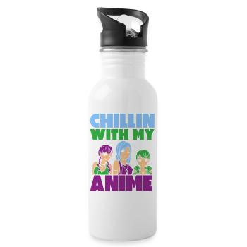 Anime Manga Otaku Kawaii Japan Cosplay Comic - Trinkflasche mit integriertem Trinkhalm - Weiß - Rechts