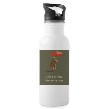 Life’s Calling – I’m on My Way   Travel Quote - Trinkflasche mit integriertem Trinkhalm - Weiß - Rechts