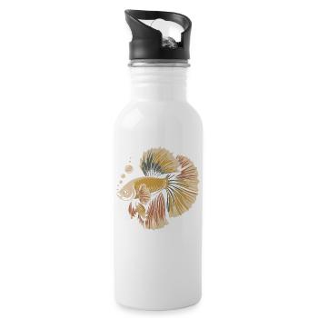 Betta Farbexplosion Fisch - Trinkflasche mit integriertem Trinkhalm - Weiß - Rechts