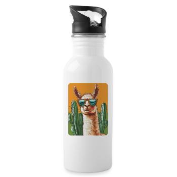 lama - Gourde avec paille intégrée - blanc - Droite