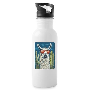 lama - Gourde avec paille intégrée - blanc - Droite