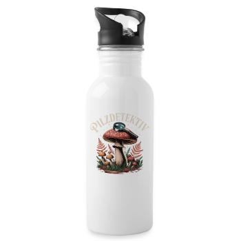 Mushroom Picking Mushrooms Picking Mushroom Hunters Forest - Water bottle with straw - white - Right
