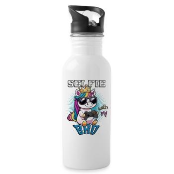 Selfie with my bro - Unicorn Gaming - Water bottle with straw - white - Right