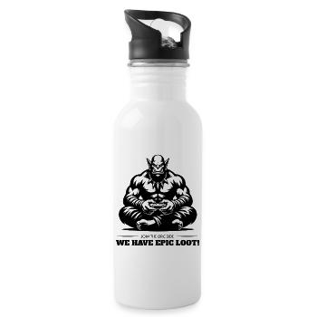 Join the Orc side - we have epic loot Ork T-Shirt - Trinkflasche mit integriertem Trinkhalm - Weiß - Rechts