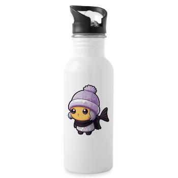 Fish Winter Animal Anime - Water bottle with straw - white - Right