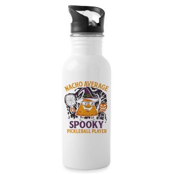 Nacho Average Spooky Pickleball Design - Water bottle with straw - white - Right