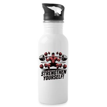 Beast Lift Strengthen Yourself - Water bottle with straw - white - Right