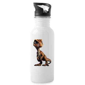 Raptor Velociraptor Dinosaur Dino Raptors - Water bottle with straw - white - Right