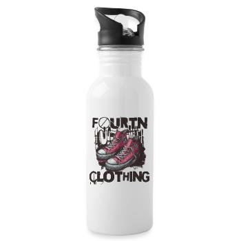 FØURTN Urban Sneakers – Streetwear Design - Water bottle with straw - white - Right
