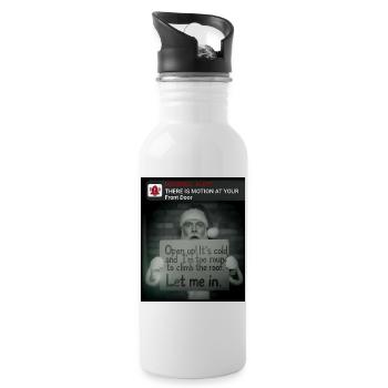 Funny Christmas with Santa Claus - Water bottle with straw - white - Right