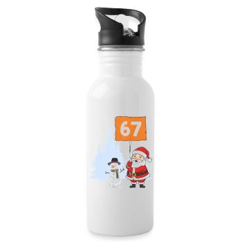 Santa67 Countdown Weihnachtsschild - Trinkflasche mit integriertem Trinkhalm - Weiß - Rechts