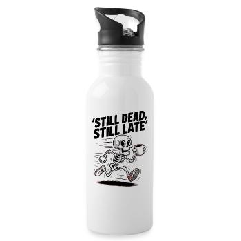 Still Dead, Still Late Skeleton Coffee Rush - Water bottle with straw - white - Right