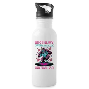 Birthday Gamer VR - Trinkflasche mit integriertem Trinkhalm - Weiß - Rechts