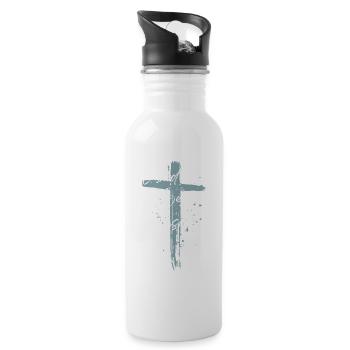 Loved Beyond Measure – Faith Design - Water bottle with straw - white - Right