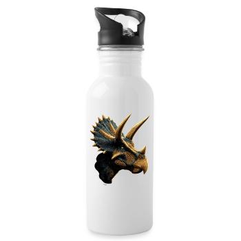 Triceratops Dinosaur Dinos Triceratops Dino - Water bottle with straw - white - Right