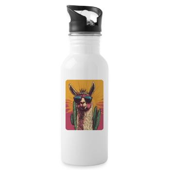 lama - Gourde avec paille intégrée - blanc - Droite